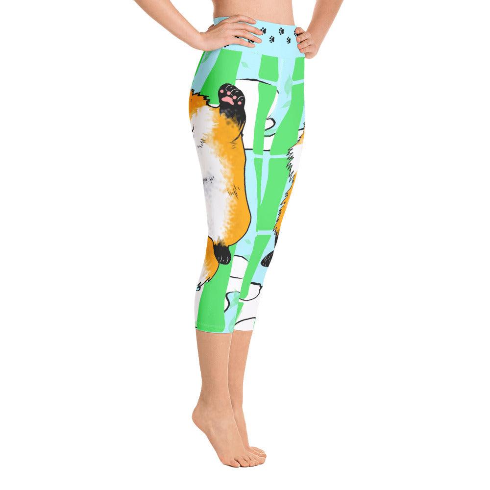 Kawaii Fox Yoga Capri Leggings - Rocky Mountain Dragons LLC