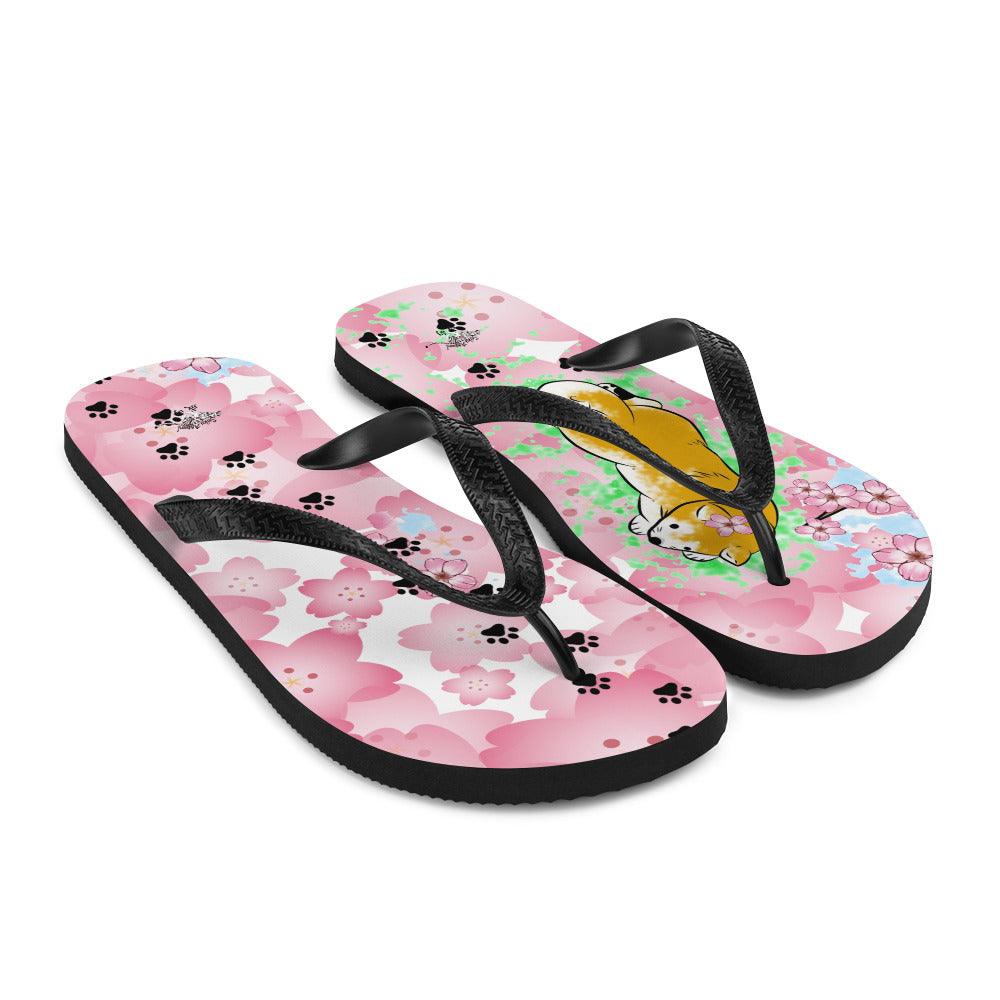 Sakura Shiba Flip-Flops - Rocky Mountain Dragons LLC