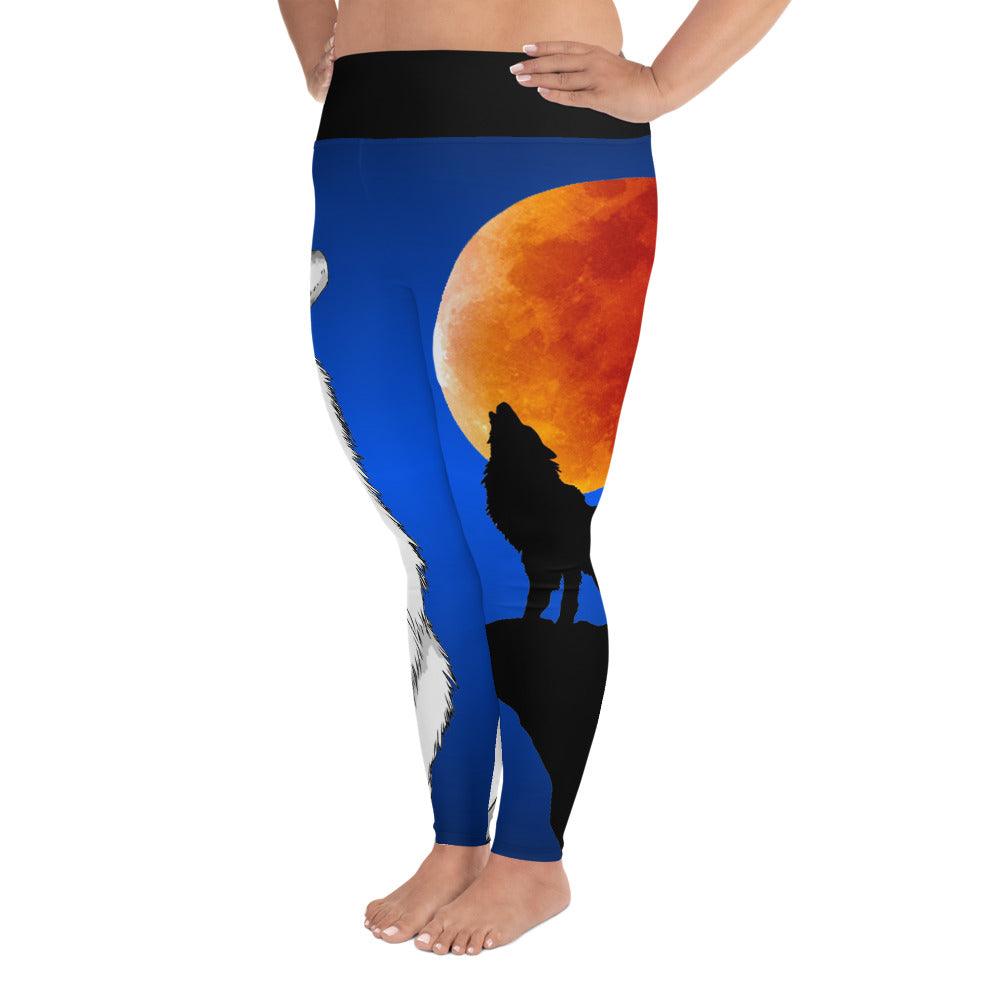 Howling Wolf Plus Size Leggings - Rocky Mountain Dragons LLC