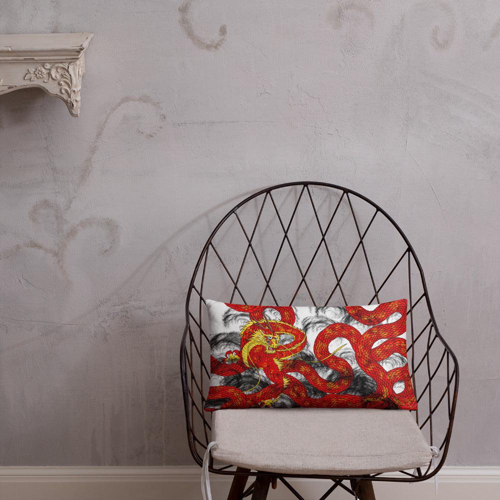 Red Imperial Dragon Basic Pillow - Rocky Mountain Dragons LLC