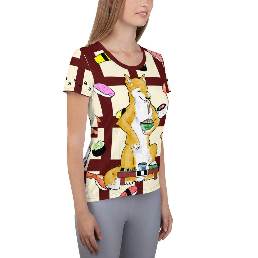 Sushi Dogs Women's Athletic T-shirt - Rocky Mountain Dragons LLC