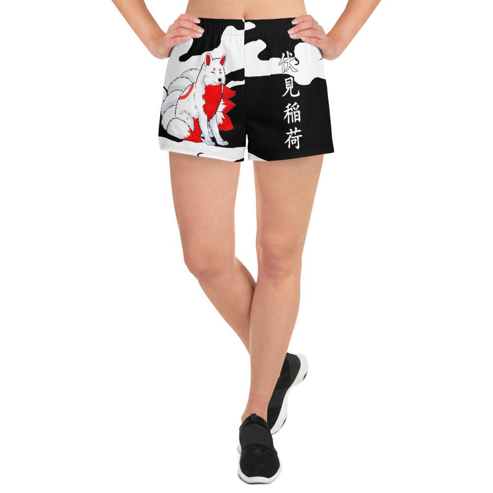 Inari Temple Guardian Women's Athletic Short Shorts - Rocky Mountain Dragons LLC