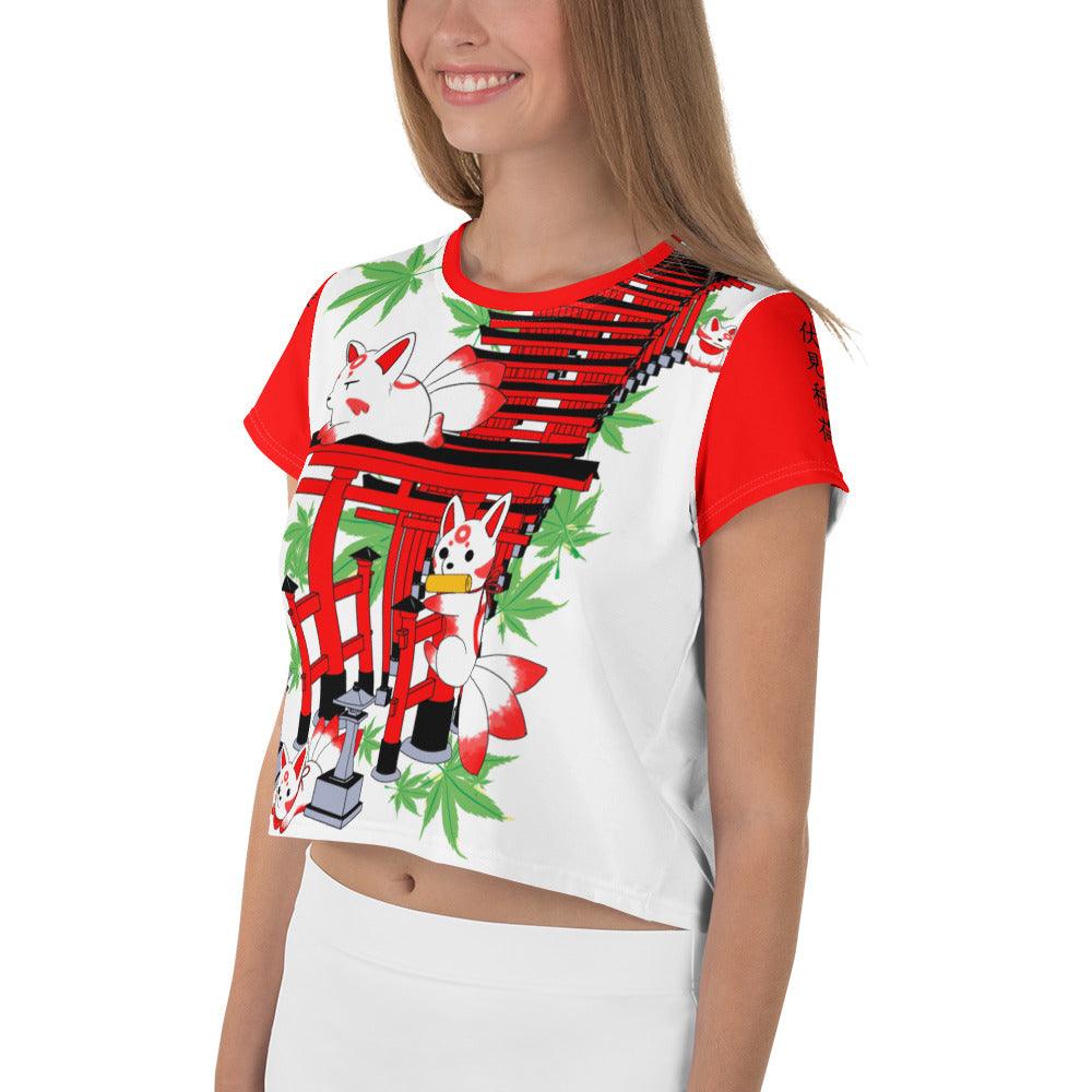 Chibi Inari Temple Crop Tee - Rocky Mountain Dragons LLC