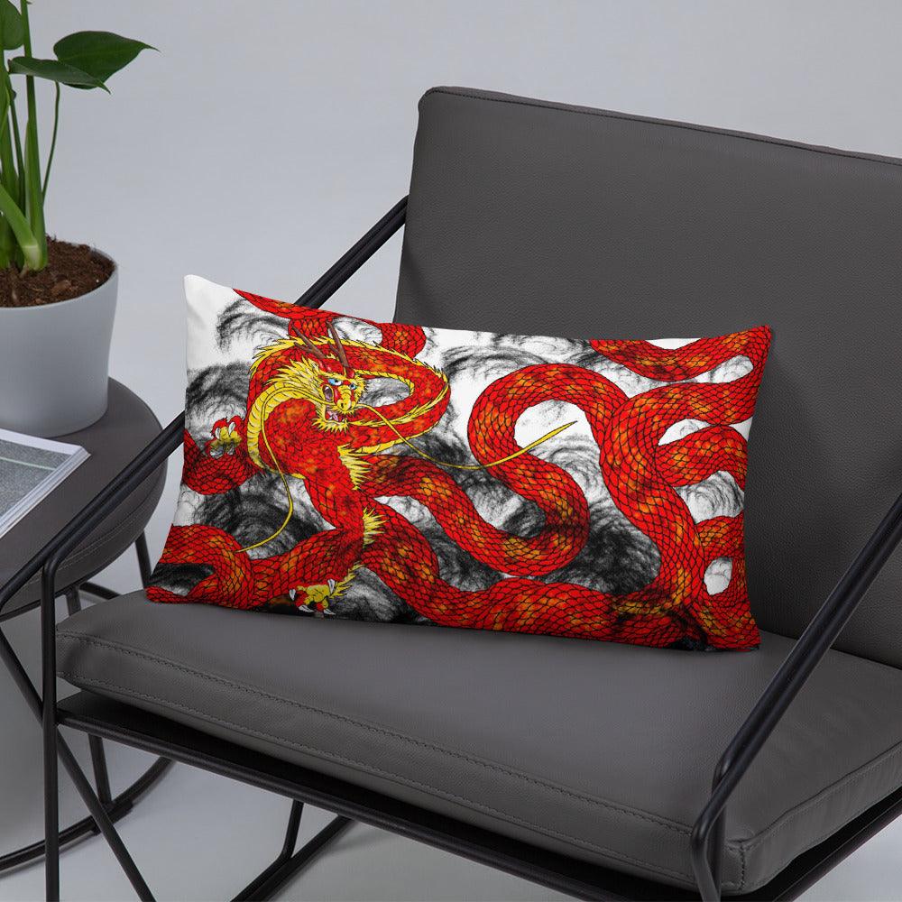 Red Imperial Dragon Basic Pillow - Rocky Mountain Dragons LLC