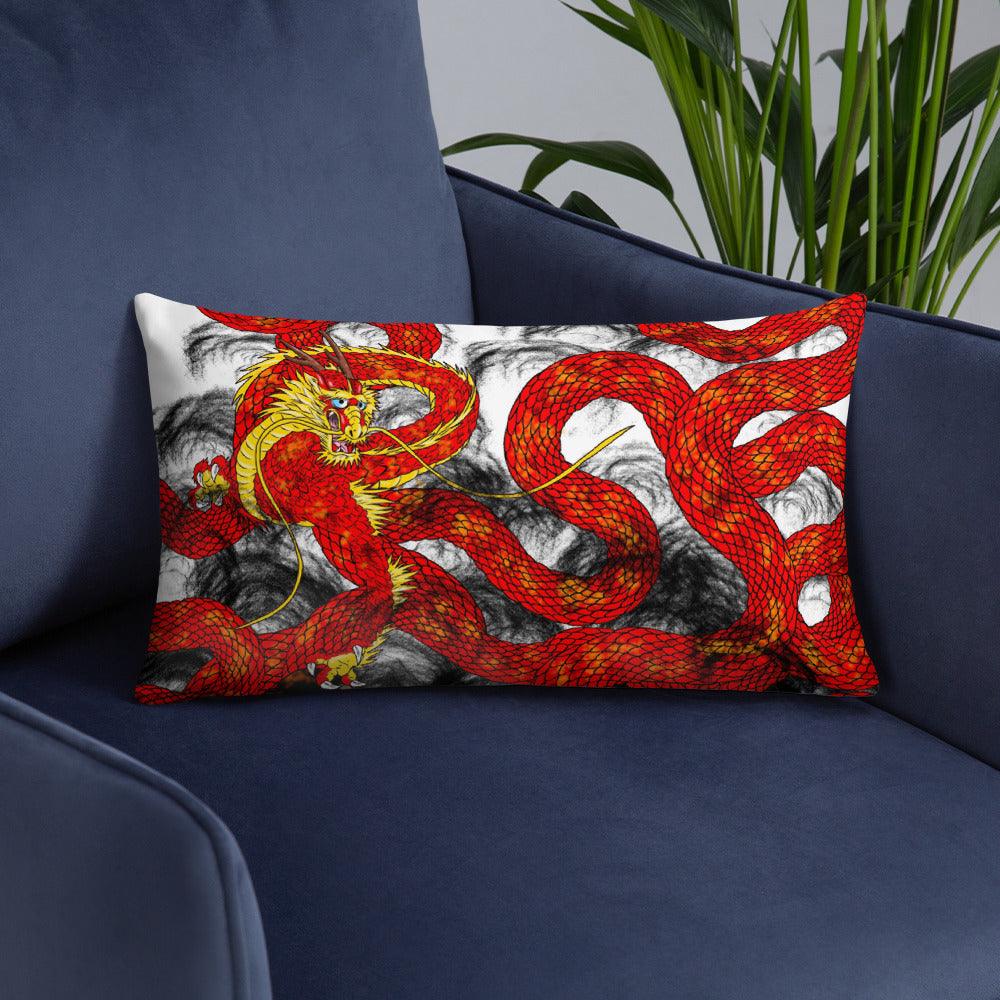 Red Imperial Dragon Basic Pillow - Rocky Mountain Dragons LLC