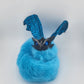 Bright Blue Fur Poseable Western Dragon