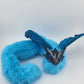 Bright Blue Fur Poseable Western Dragon