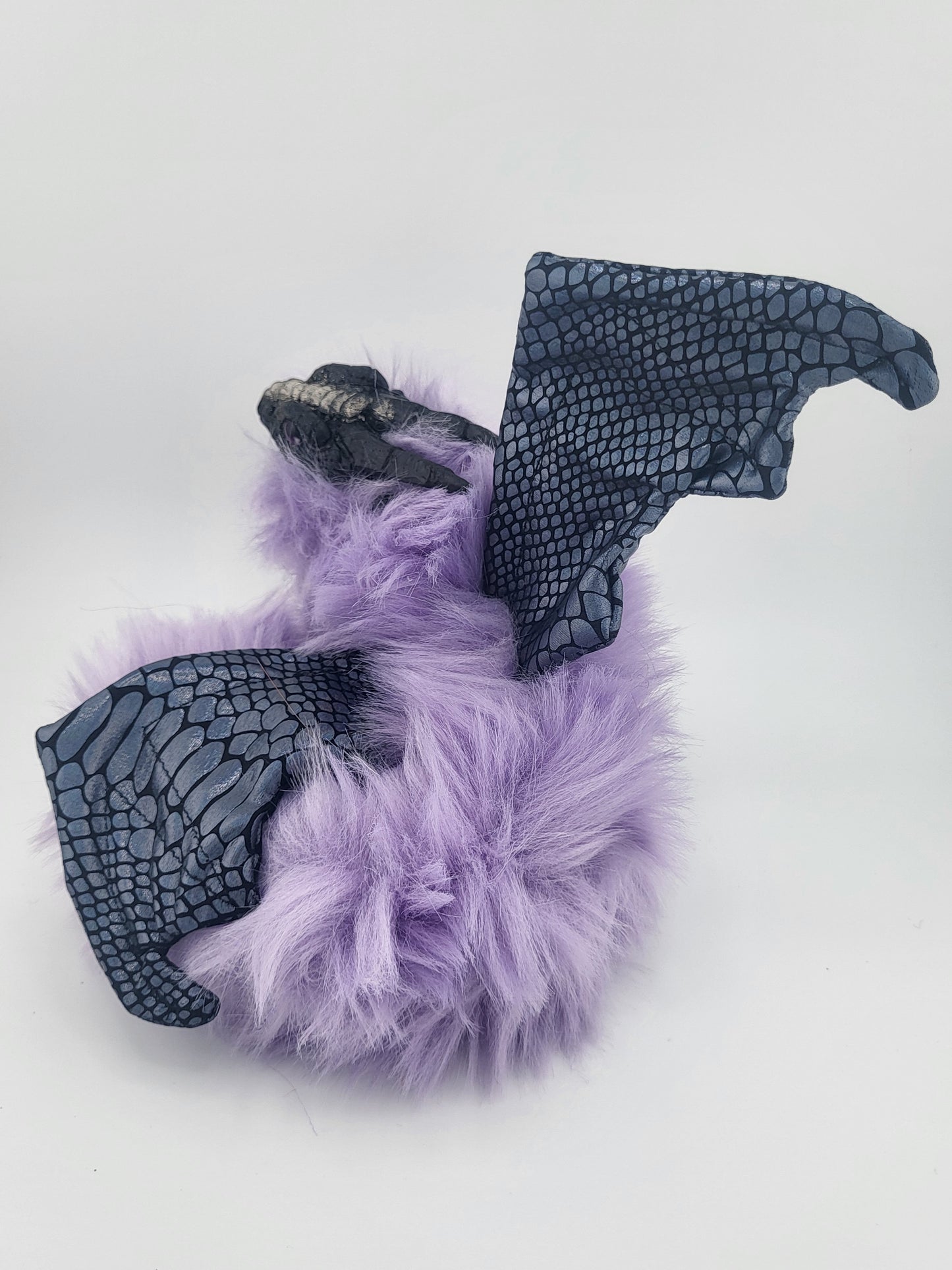 Purple Fur Poseable Western Dragon