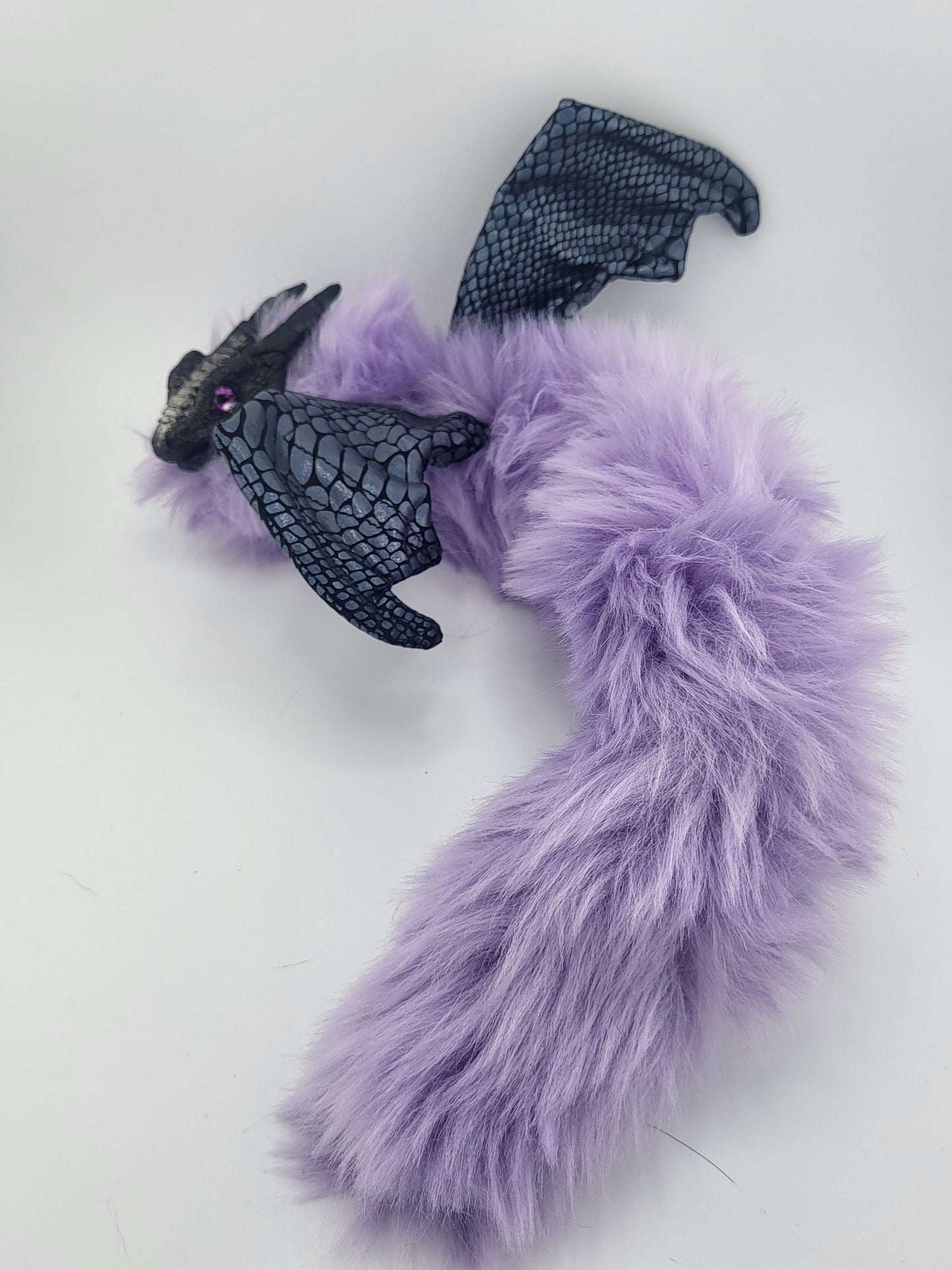 Purple Fur Poseable Western Dragon