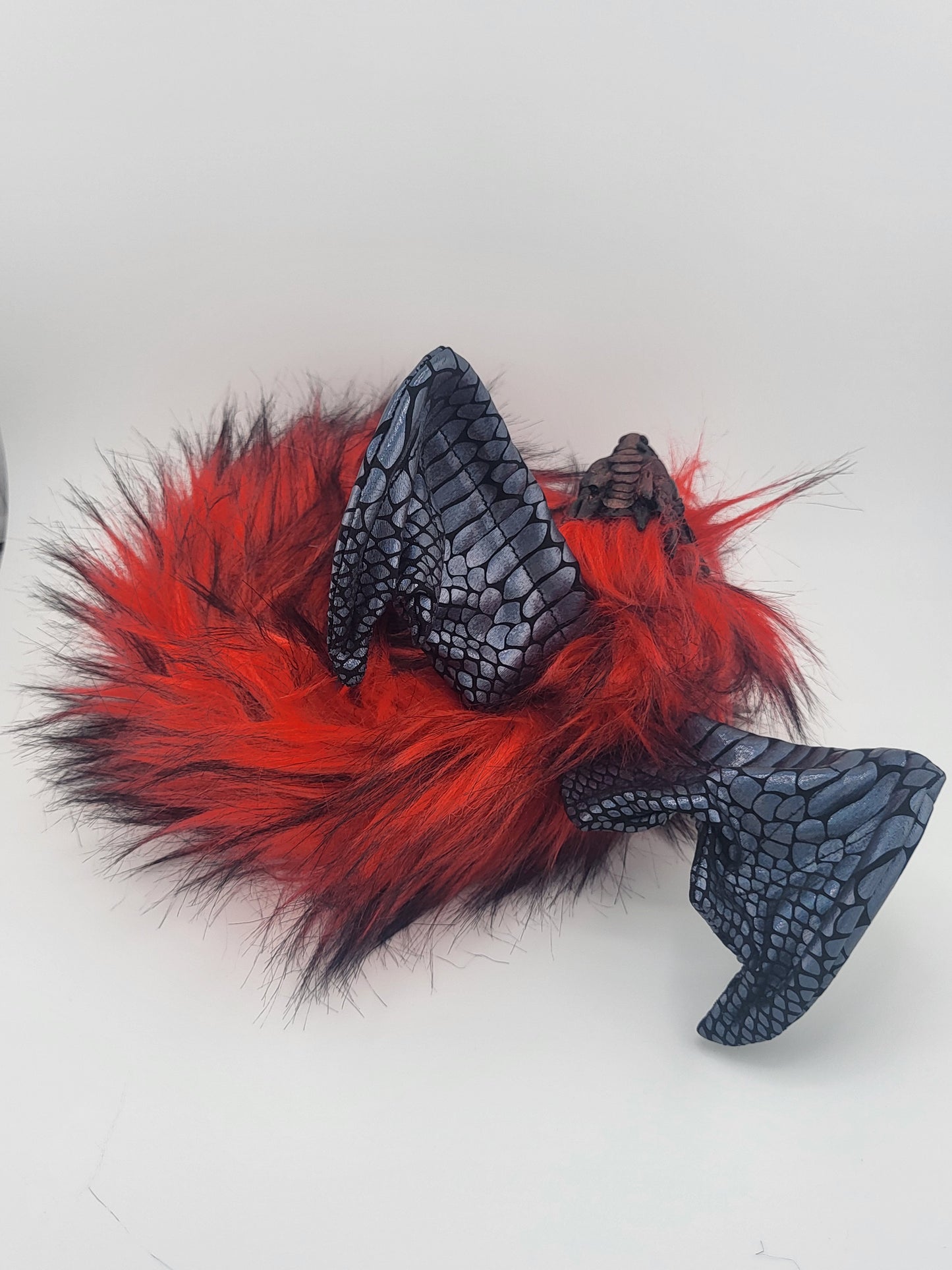 Red Fur Poseable Western Dragon