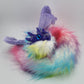 Rainbow Fur Poseable Western Dragon