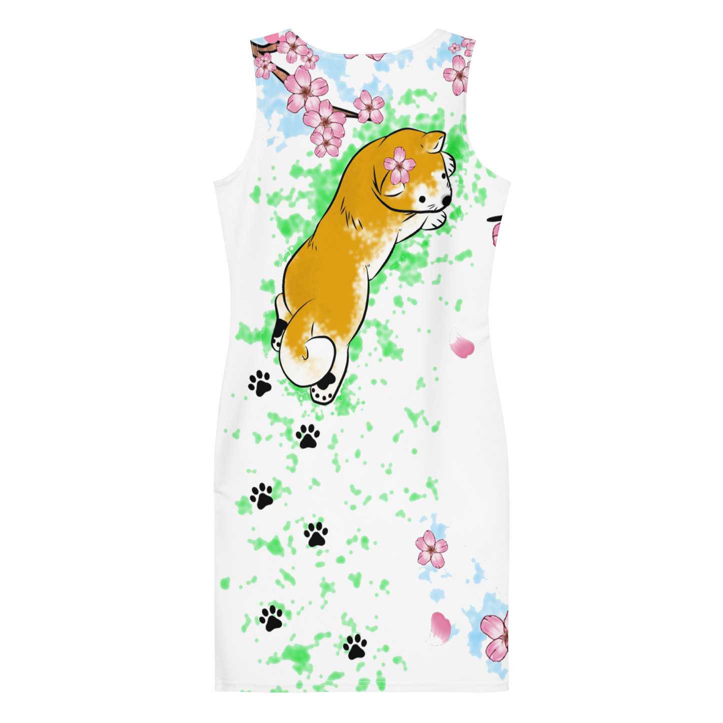 Sakura Shiba Print Dress