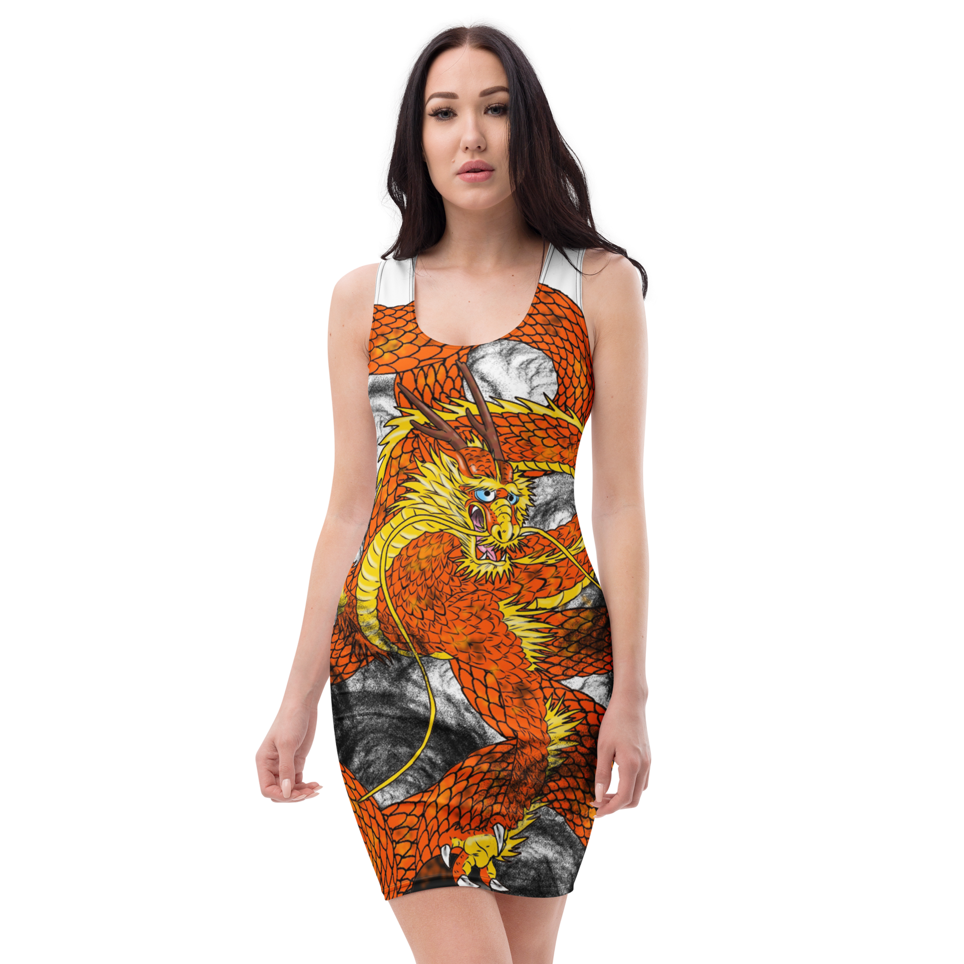 Orange Imperial Dragon Dress L Orange Imperial Dragon Dress L