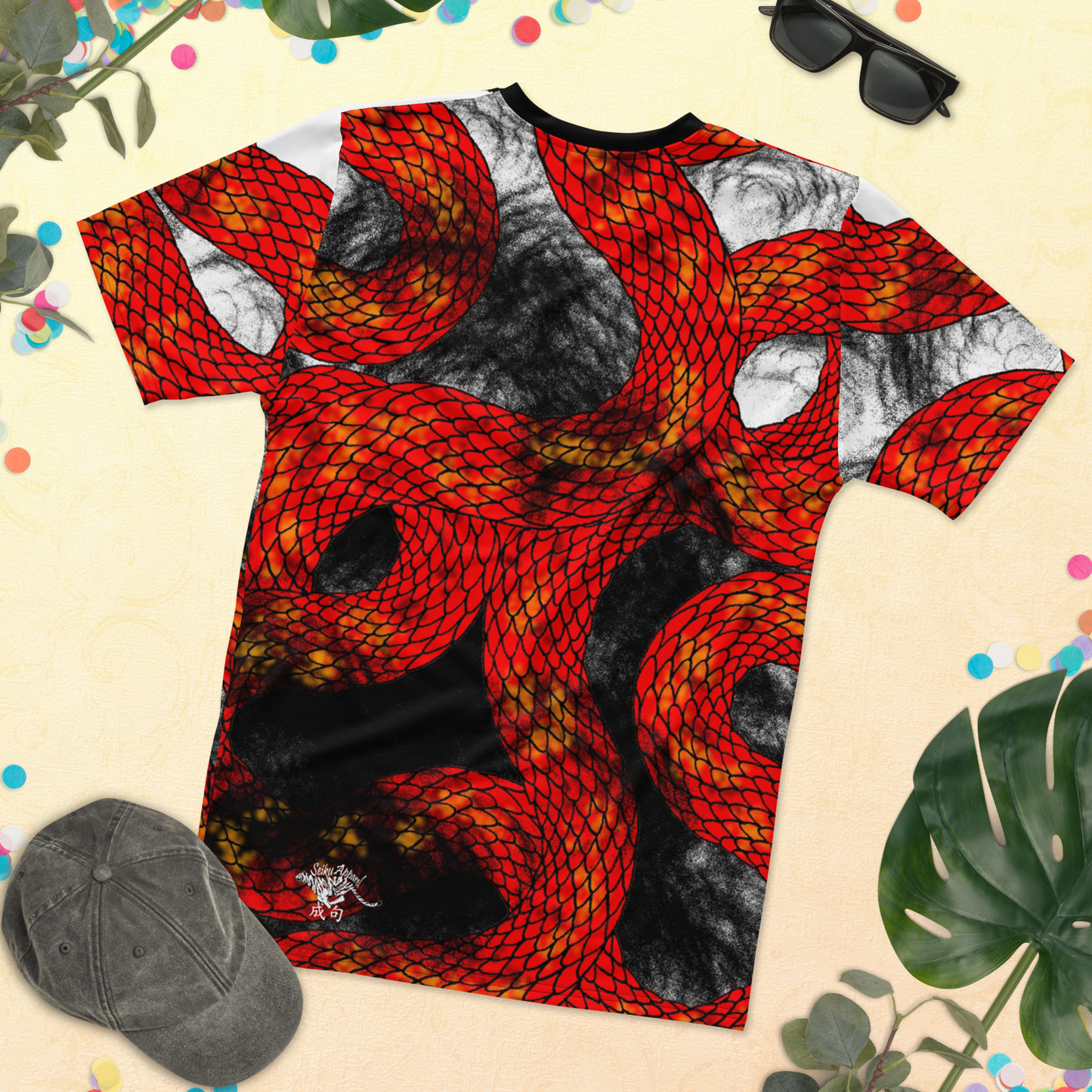 Red Imperial Dragon Men's Crew Neck T-Shirt