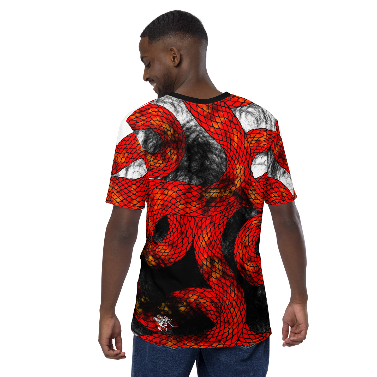 Red Imperial Dragon Men's Crew Neck T-Shirt