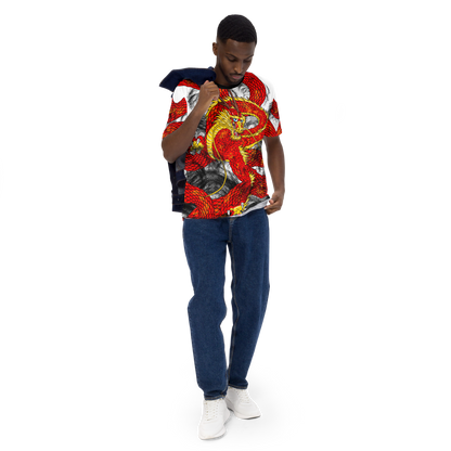Red Imperial Dragon Men's Crew Neck T-Shirt