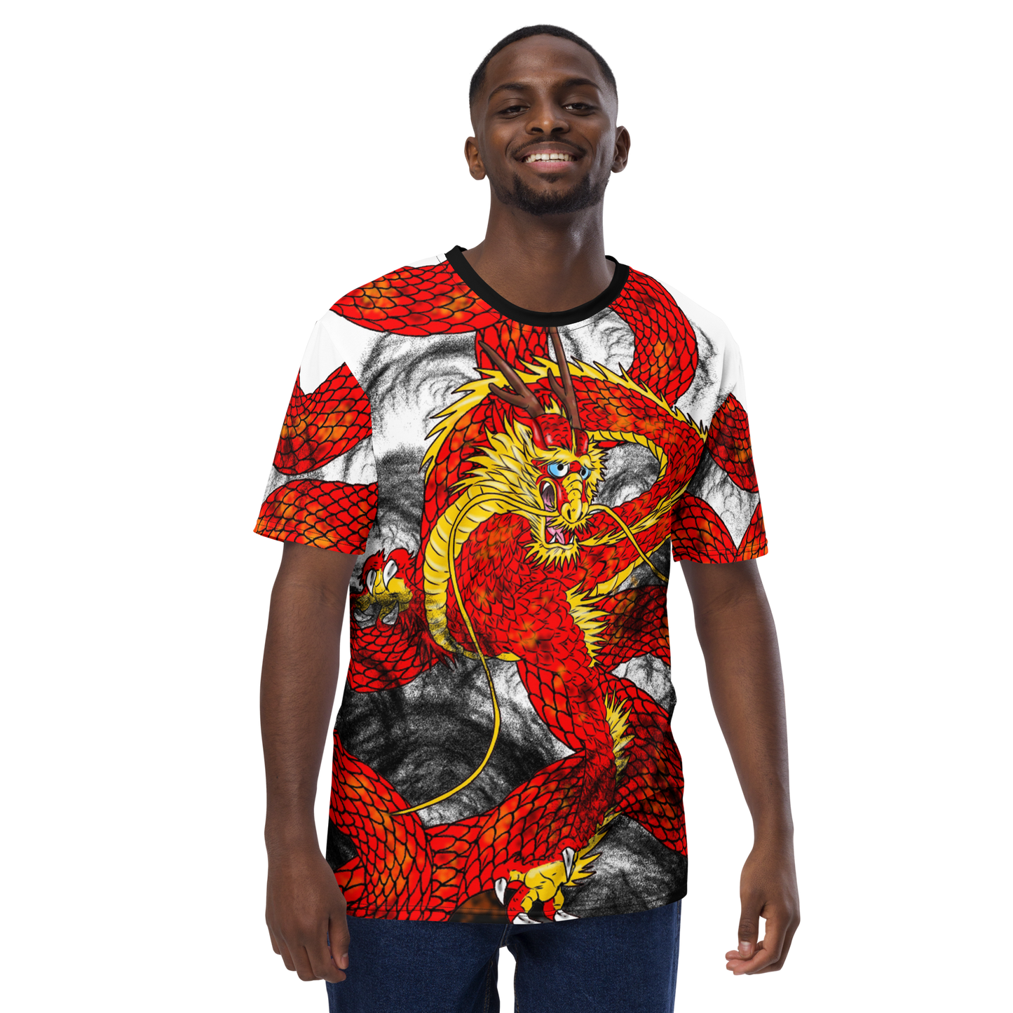 Red Imperial Dragon Men's Crew Neck T-Shirt