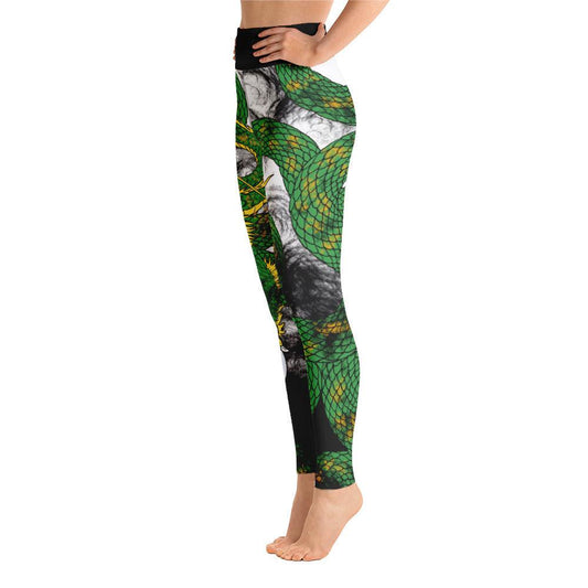 Forest Green Imperial Dragon Yoga Leggings - Rocky Mountain Dragons LLC