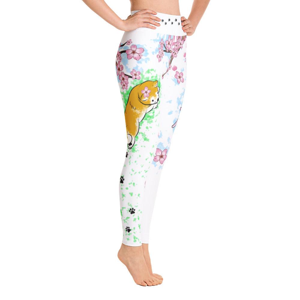 Shiba Inu Sakura Yoga Leggings - Rocky Mountain Dragons LLC