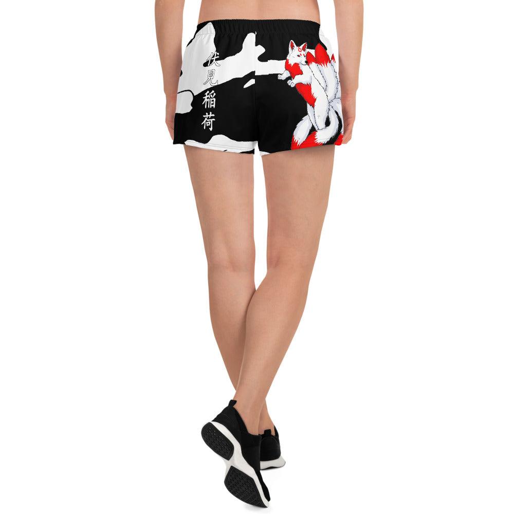 Inari Temple Guardian Women's Athletic Short Shorts - Rocky Mountain Dragons LLC