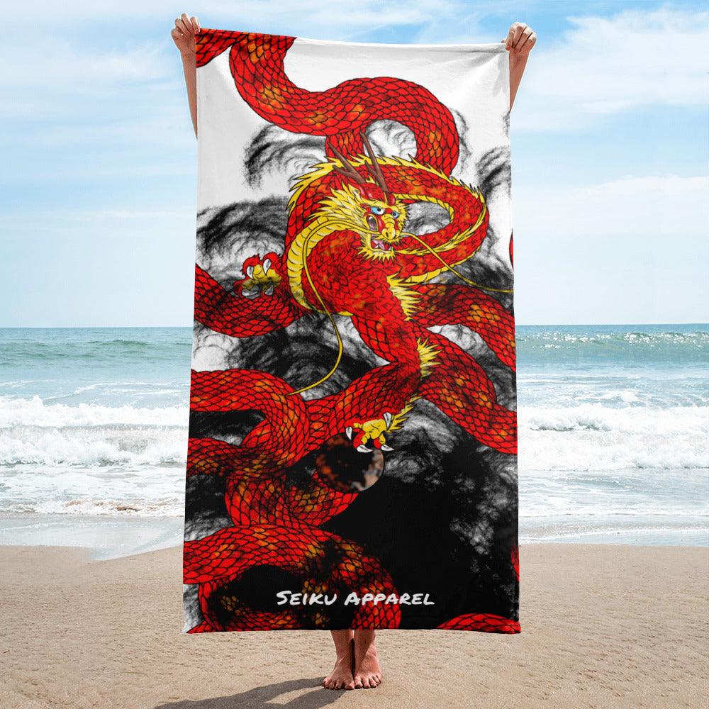 Red Imperial Dragon Towel - Rocky Mountain Dragons LLC