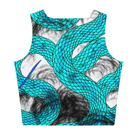 Teal Imperial Dragon Crop Top - Rocky Mountain Dragons LLC