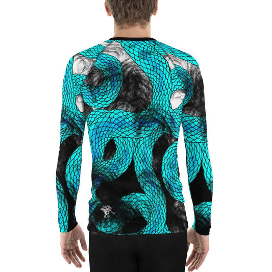 Teal Imperial Dragon Men's Long Sleeve Rash Guard - Rocky Mountain Dragons LLC