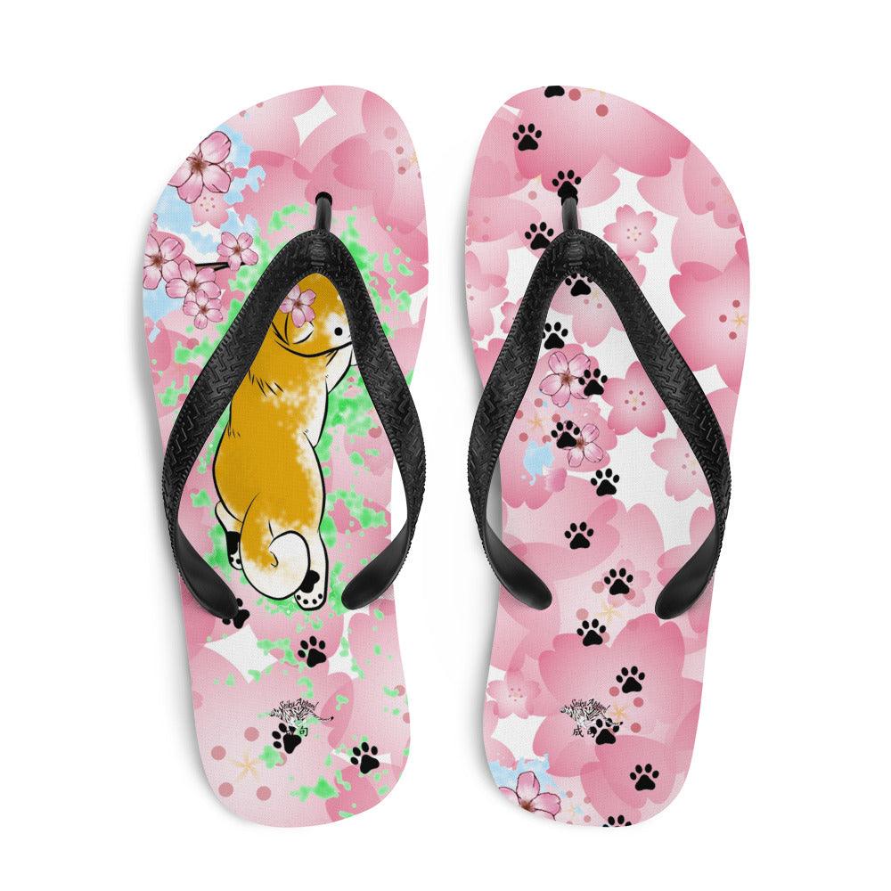 Sakura Shiba Flip-Flops - Rocky Mountain Dragons LLC