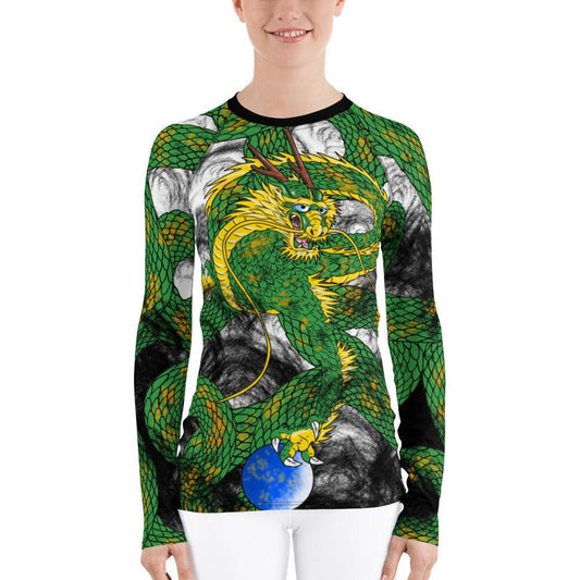 Forest Green Imperial Dragon Women's Long Sleeve Rash Guard - Rocky Mountain Dragons LLC