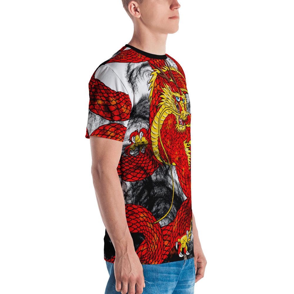 Red Imperial Dragon Men's Crew Neck T-Shirt - Rocky Mountain Dragons LLC