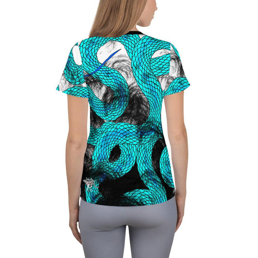 Teal Imperial Dragon Women's Athletic T-shirt - Rocky Mountain Dragons LLC