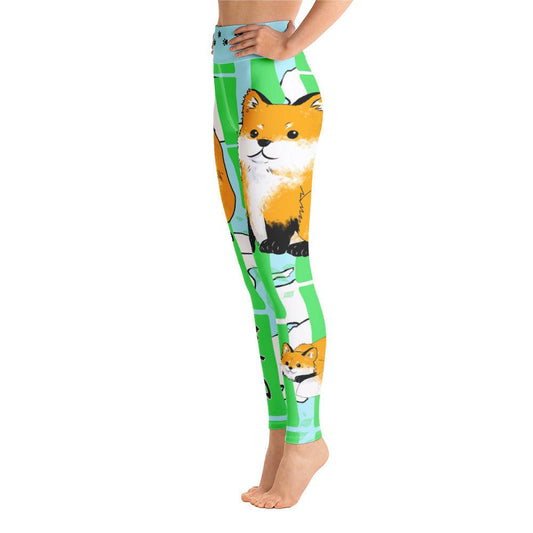 Kawaii Fox Yoga Leggings - Rocky Mountain Dragons LLC