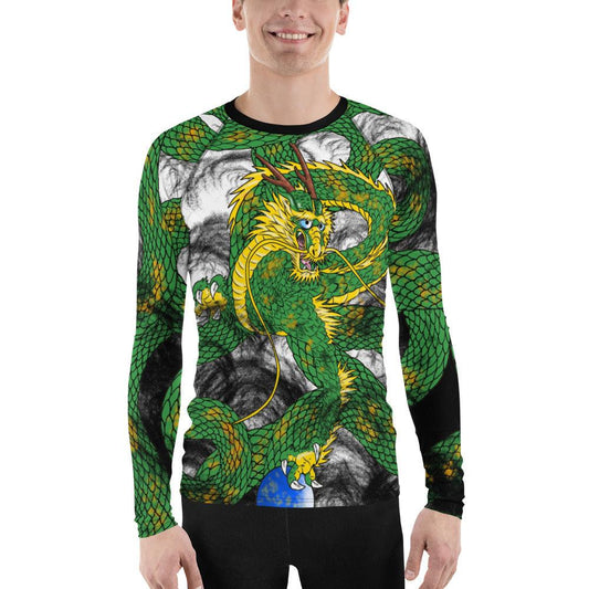 Forest Green Imperial Dragon Men's Long Sleeve Rash Guard - Rocky Mountain Dragons LLC