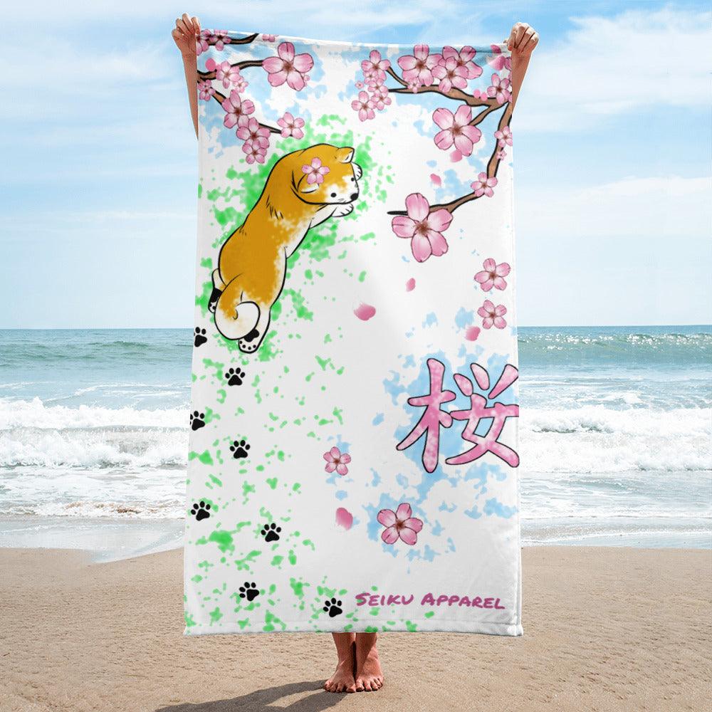 Sakura Shiba Towel - Rocky Mountain Dragons LLC