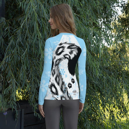 Snow Leopard Women's Long Sleeve Rash Guard - Rocky Mountain Dragons LLC