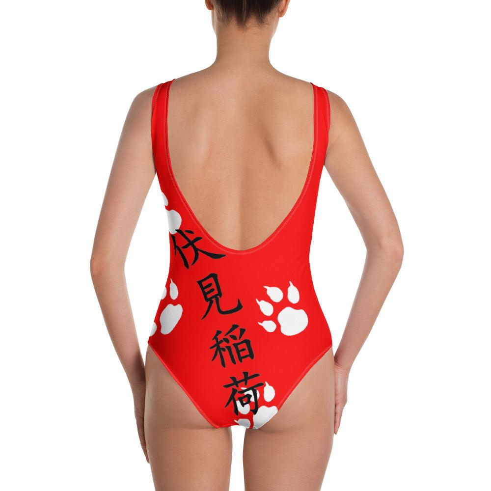 Chibi Inari Temple One-Piece Swimsuit - Rocky Mountain Dragons LLC