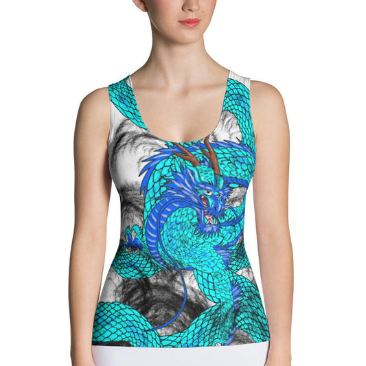 Teal Imperial Dragon Women's Tank Top - Rocky Mountain Dragons LLC