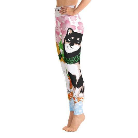 Seasons of Shiba Yoga Leggings - Rocky Mountain Dragons LLC