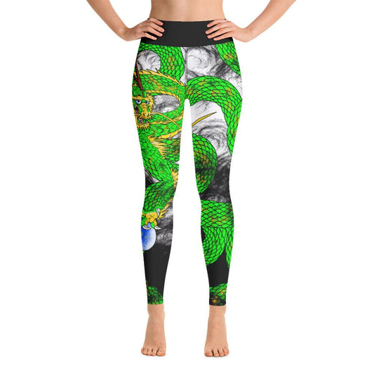 Lime Green Imperial Dragon Yoga Leggings - Rocky Mountain Dragons LLC