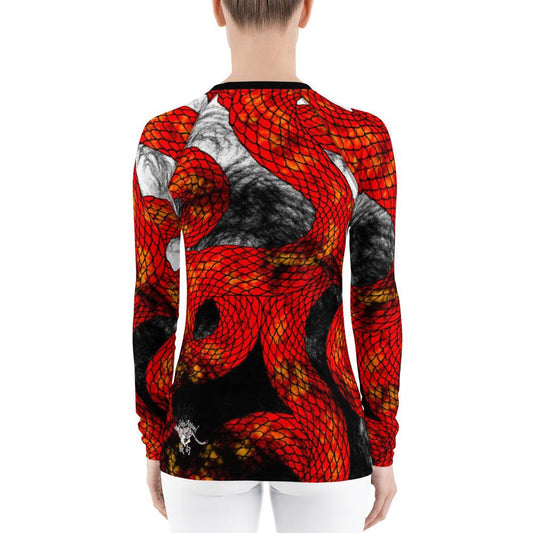 Red Imperial Dragon Women's Long Sleeve Rash Guard - Rocky Mountain Dragons LLC