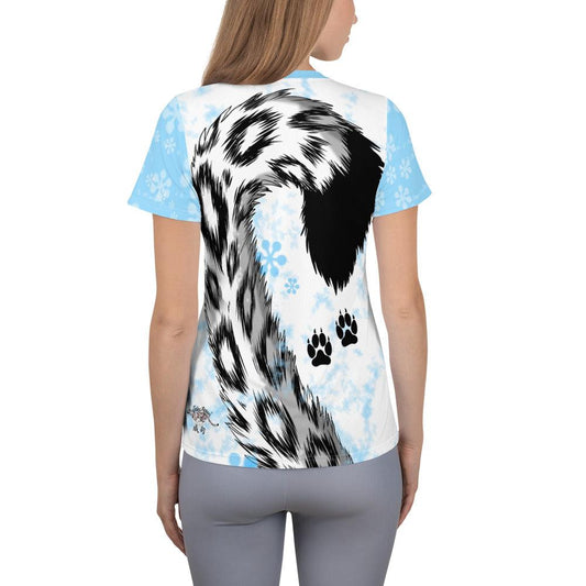 Snow Leopard Women's Athletic T-shirt - Rocky Mountain Dragons LLC