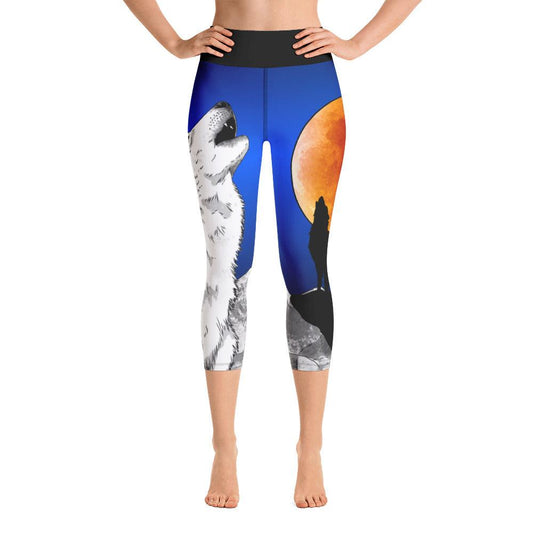 Howling Wolf Yoga Capri Leggings - Rocky Mountain Dragons LLC