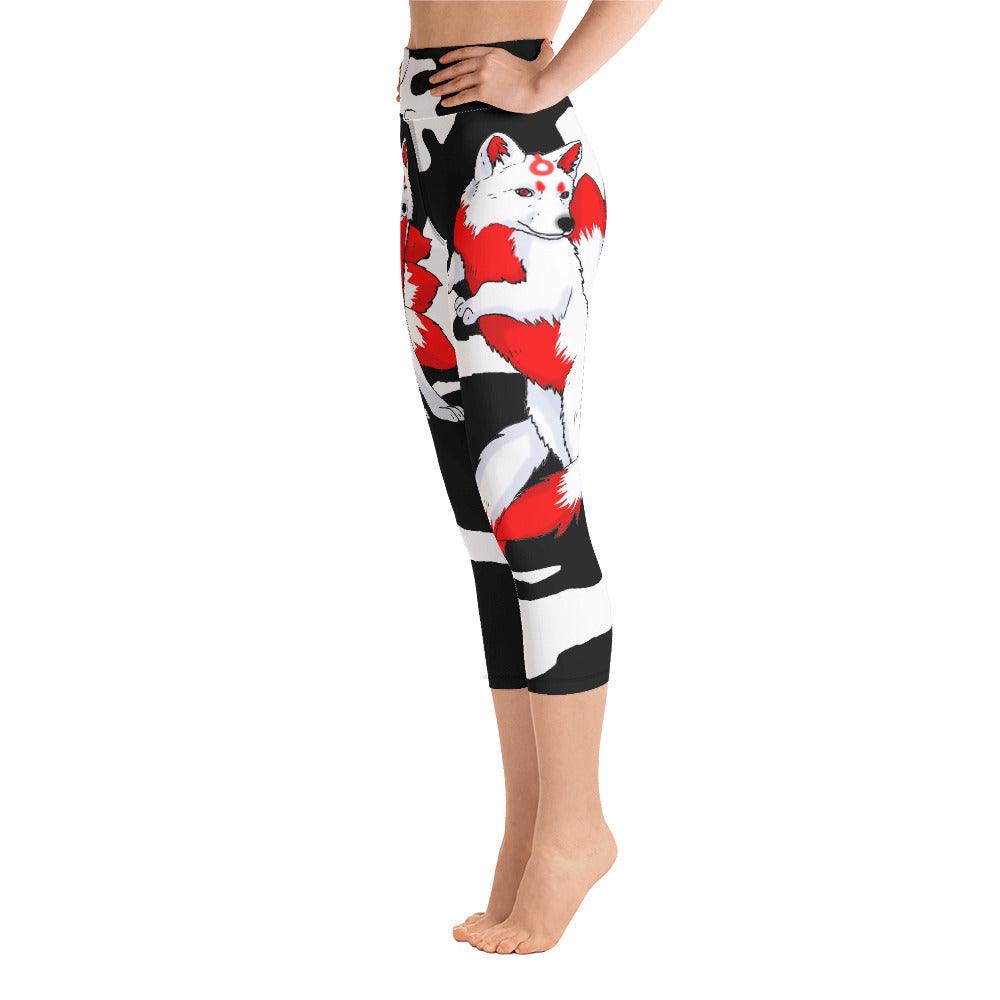 Inari Temple Guardian Yoga Capri Leggings - Rocky Mountain Dragons LLC