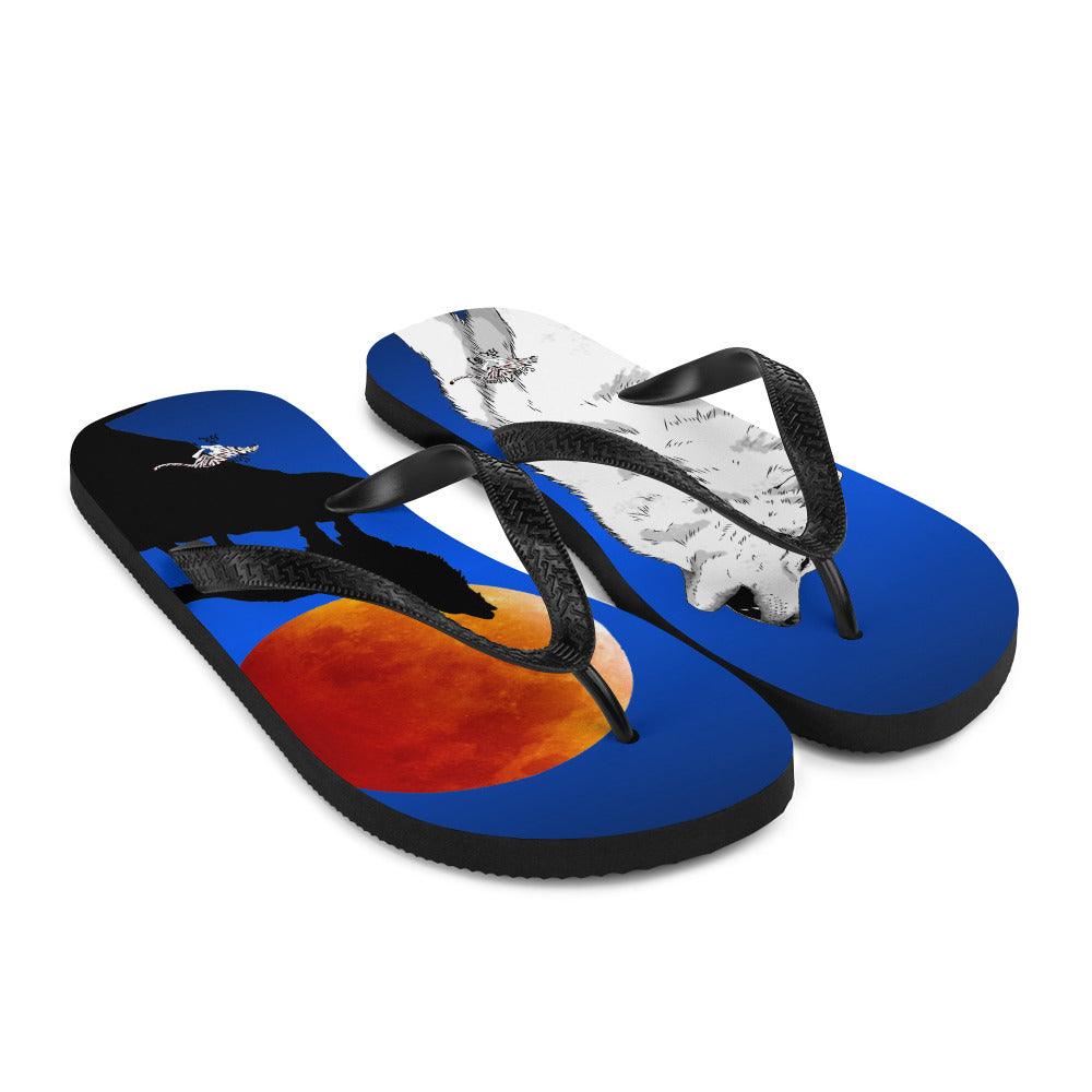Howling Wolf Flip-Flops - Rocky Mountain Dragons LLC