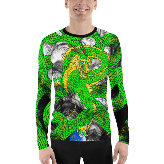 Lime Green Imperial Dragon Men's Long Sleeve Rash Guard - Rocky Mountain Dragons LLC