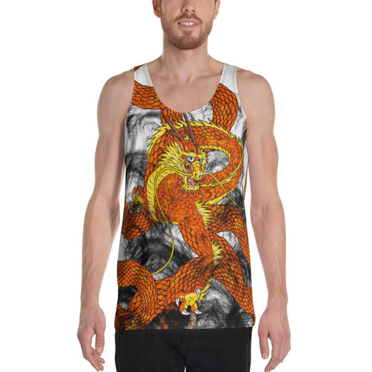 Orange Imperial Dragon Men's Tank Top - Rocky Mountain Dragons LLC