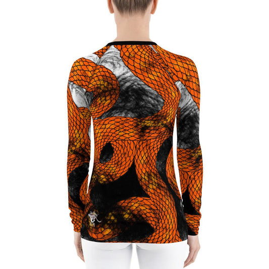 Orange Imperial Dragon Women's Long Sleeve Rash Guard - Rocky Mountain Dragons LLC