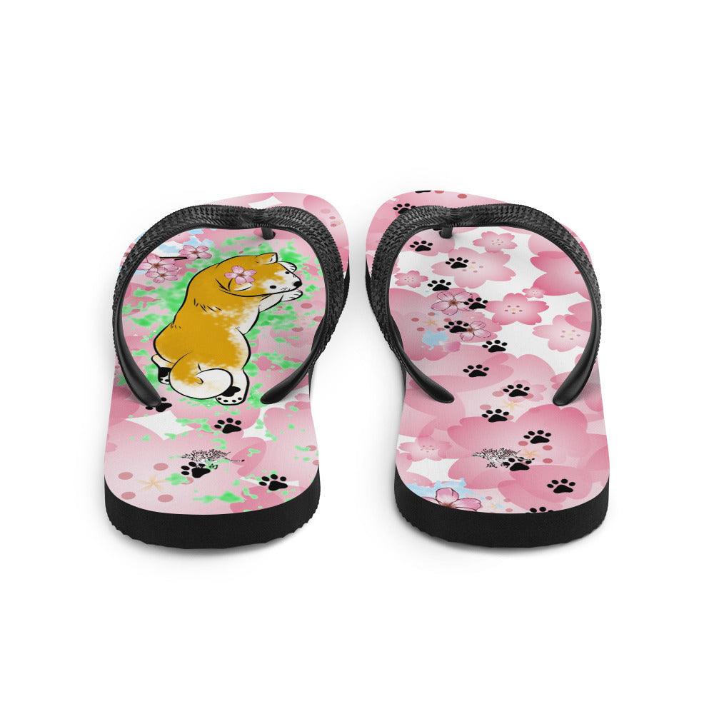Sakura Shiba Flip-Flops - Rocky Mountain Dragons LLC
