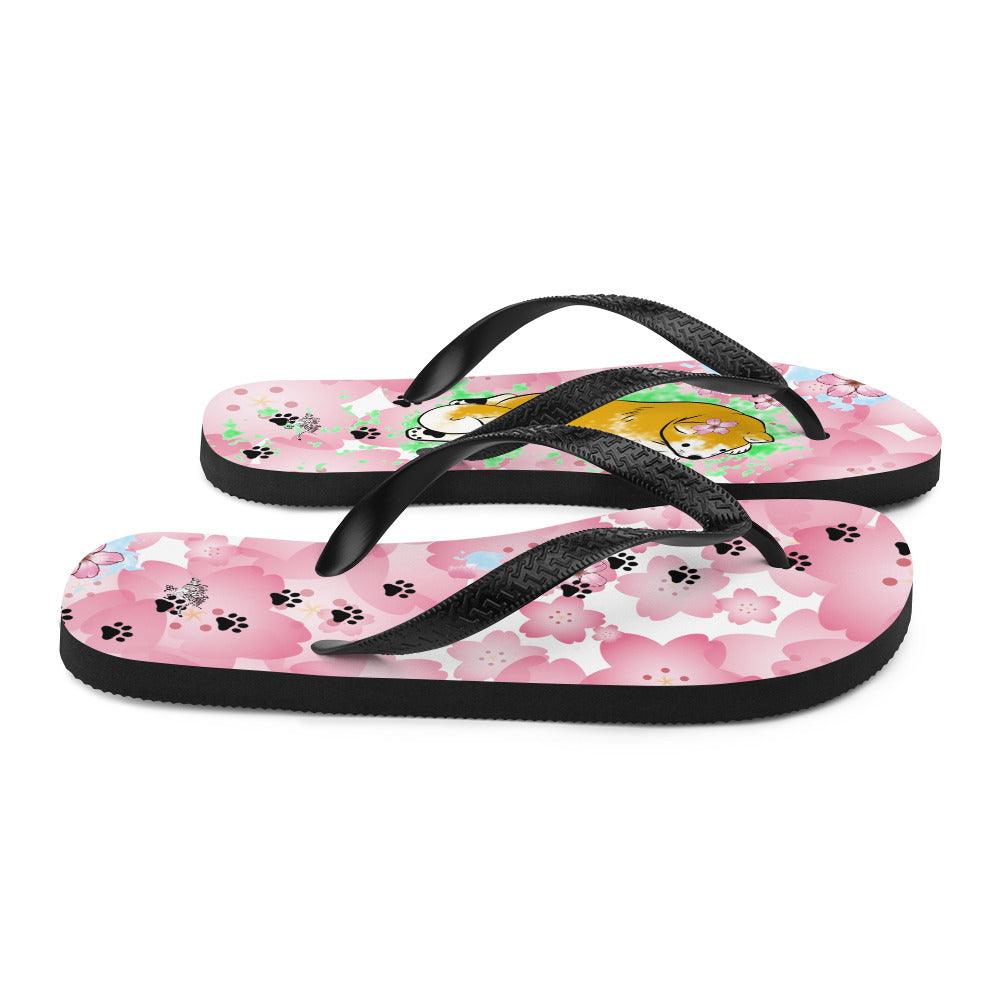 Sakura Shiba Flip-Flops - Rocky Mountain Dragons LLC