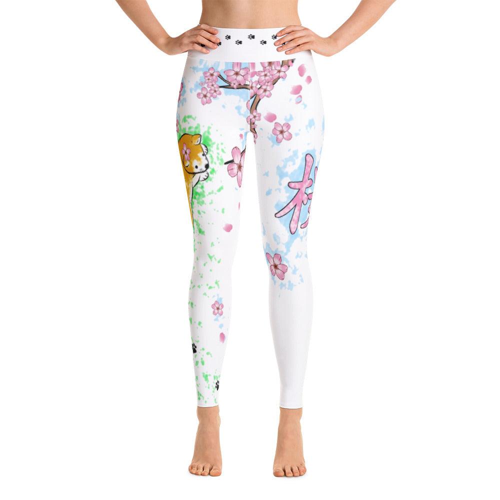 Shiba Inu Sakura Yoga Leggings - Rocky Mountain Dragons LLC